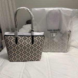 Kate Spade Floral Black and Gray Tote